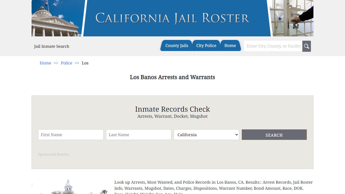 Los Banos Arrests and Warrants | Jail Roster Search